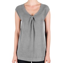 Lilla P Knot Front Tunic - Cotton-Modal, Dolman Sleeve (For Women) in Heather Grey - Closeouts