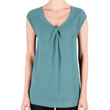 Lilla P Knot Front Tunic - Cotton-Modal, Dolman Sleeve (For Women) in Newport - Closeouts