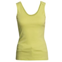 Lilla P Lap Cotton Tank Top - V-Neck (For Women) in Lime - Closeouts