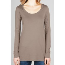 Lilla P Long Layering Shirt - Pima Cotton, Scoop Neck, Long Sleeve (For Women) in Gravel - Closeouts
