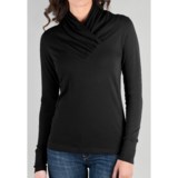 Lilla P Loose Knit Shawl Collar Shirt - Pima Cotton, Long Sleeve (For Women)
