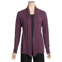Lilla P Open Cardigan Sweater - Lightweight (For Women in Port - Closeouts