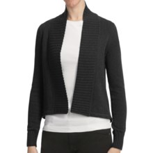 Lilla P Open Hi-Lo Cardigan Sweater - 7gg Cotton Blend (For Women) in Graphite - Closeouts