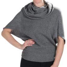 Lilla P Oversized Cowl Neck Sweater - 3/4 Sleeve (For Women) in Chrome Lurex - Closeouts