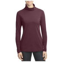 Lilla P Pima Basic Turtleneck Tunic Shirt - Pima Cotton, Long Sleeve (For Women) in Fig - Closeouts