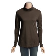 Lilla P Pima Basics Easy Turtleneck - Pima Cotton, Long Sleeve (For Women) in Teak - Closeouts