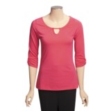 Lilla P Pima Cotton Cutout Shirt - 3/4 Sleeve (For Women)