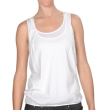 Lilla P Pima Jersey Racerback Tank - Elastic Hem (For Women) in White - Closeouts