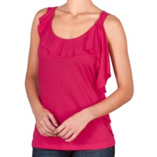 Lilla P Pima-Modal Tank Top - Ruffle Front (For Women) in Cassis - Closeouts