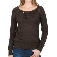 Lilla P Pointelle Raglan Sweater (For Women) in Java - Closeouts