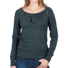Lilla P Pointelle Raglan Sweater (For Women) in Lagoon - Closeouts