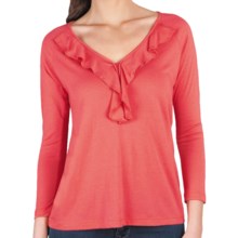 Lilla P Ruffle Shirt - Pima Cotton-Modal, 3/4 Sleeve (For Women) in Sunset - Closeouts