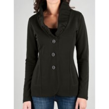 Lilla P Ruffled Collar Blazer - Stretch French Terry (For Women) in Charcoal - Closeouts