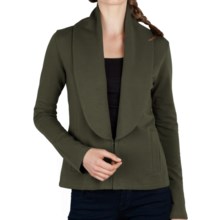 Lilla P Shawl Collar Jacket - Stretch French Terry Cotton (For Women) in Parsley - Closeouts