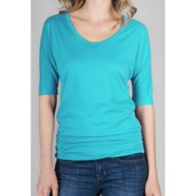Lilla P Shirred Band Shirt - Pima Cotton Jersey, Elbow Sleeve (For Women) in Splash - Closeouts