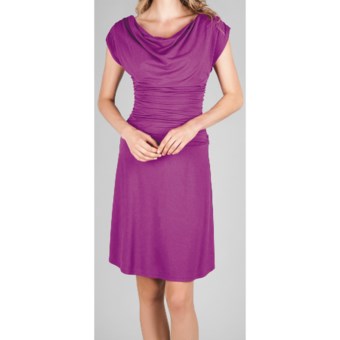 Lilla P Shirred Bodice Dress - Stretch Pima Cotton-Modal (For Women) in Wild Orchid