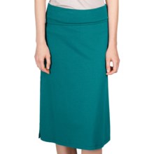 Lilla P Side Slit Skirt - Stretch Pima Cotton-Modal (For Women) in Enamel - Closeouts