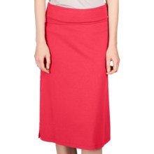 Lilla P Side Slit Skirt - Stretch Pima Cotton-Modal (For Women) in Hibiscus - Closeouts