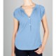 Lilla P Split Neck Camp Shirt - Slubbed Pima Cotton, Short Sleeve (For Women)