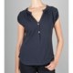 Lilla P Split Neck Camp Shirt - Slubbed Pima Cotton, Short Sleeve (For Women)