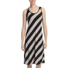 Lilla P Stretch Stripe Tank Dress - Stretch Pima-Modal, Racerback (For Women) in Black/Silver - Closeouts