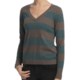 Lilla P Stripe V-Neck Sweater - Cotton-Cashmere (For Women)