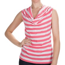 Lilla P Striped Cowl Neck Shirt - Sleeveless (For Women) in Reef/White - Closeouts