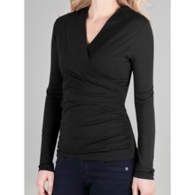 Lilla P Surplice Shirt - Pima Cotton Jersey, Long Sleeve (For Women) in Black - Closeouts