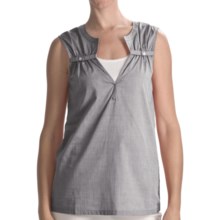 Lilla P Tab Front Tank Top - Woven Pima Cotton (For Women) in Mist - Closeouts