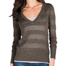 Lilla P Tonal Stripe Sweater - Lightweight, Long Sleeve (For Women) in Fawn Stripe - Closeouts
