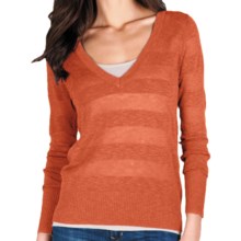 Lilla P Tonal Stripe Sweater - Lightweight, Long Sleeve (For Women) in Tigerlily Stripe - Closeouts