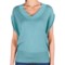 Lilla P U-Neck Blouson Sweater - Cotton-Modal, Short Sleeve (For Women) in Newport