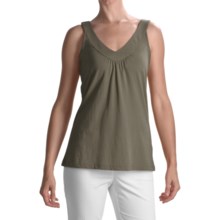 Lilla P Whisper Weight Double V-Neck Tank (For Women) in Safari - Closeouts