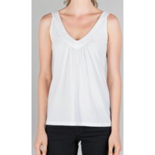 Lilla P Whisper Weight Double V-Neck Tank (For Women) in White - Closeouts
