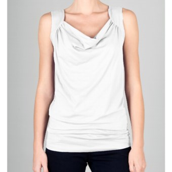 Lilla P Whisper Weight Draped Tank Top (For Women) in White