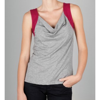 Lilla P Whisper-Weight Shirt - Pima Cotton, Sleeveless (For Women) in Heather Grey/Sangria