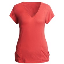 Lilla P Whisper Weight Shirt - V-Neck, Short Sleeve (For Women) in Cardinal - Closeouts