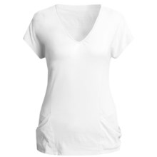 Lilla P Whisper Weight Shirt - V-Neck, Short Sleeve (For Women) in White - Closeouts