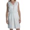 Lilla P Woven Pinstripe Henley Dress - Sleeveless (For Women) in Pool Stripe