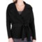 Lilla P Wrap Front Trench - French Terry, Long Sleeve  (For Women) in Black