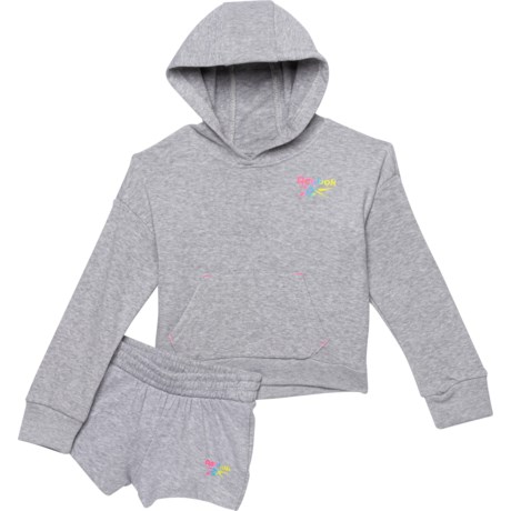 Reebok Limitless Hoodie and Shorts Set (For Infant Girls) - LIGHT GREY HEATHER (2T )