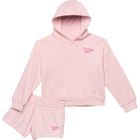 Reebok Limitless Hoodie and Shorts Set (For Infant Girls) - PINK LADY (2T )