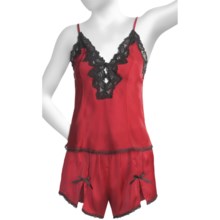 Linda Hartman Ava Cami & Tap Set (For Women) in Red - Closeouts