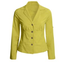 Linea Blu Fitted Cotton Jacket - Long Sleeve (For Women) in Lime - Closeouts