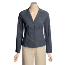 Linea Blu Fitted Cotton Jacket - Long Sleeve (For Women) in Navy - Closeouts