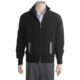 Linea Blu Lambswool Two-Tone Cardigan Sweater - Contrast Elbow Pattern (For Men)