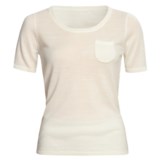 Linea Blu Merino Wool Sweater - Fully Fashioned, Short Sleeve (For Women)