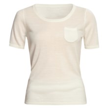Linea Blu Merino Wool Sweater - Fully Fashioned, Short Sleeve (For Women) in Cream - Closeouts