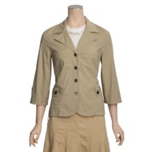 Linea Blu Notch Collar Jacket - 3/4 Sleeve (For Women) in Stone - Closeouts