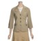 Linea Blu Notch Collar Jacket - 3/4 Sleeve (For Women) in Stone
